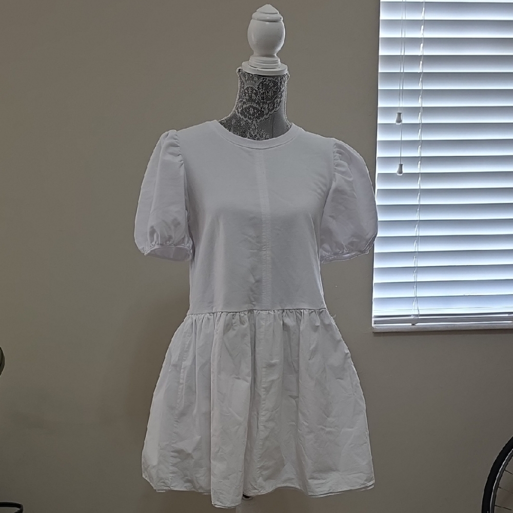 English Factory White Puff Sleeve Dress